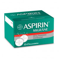 Шипучие таблетки Аспирина ASPIRIN MIGRÄNE Brausetabletten 12 шт Bayer