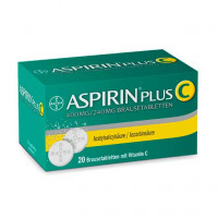 Шипучие таблетки Аспирина с витамином С ASPIRIN plus C Brausetabletten 20 шт Bayer Шипучие таблетки Аспирина с витамином С ASPIRIN plus C Brausetabletten 20 шт Bayer