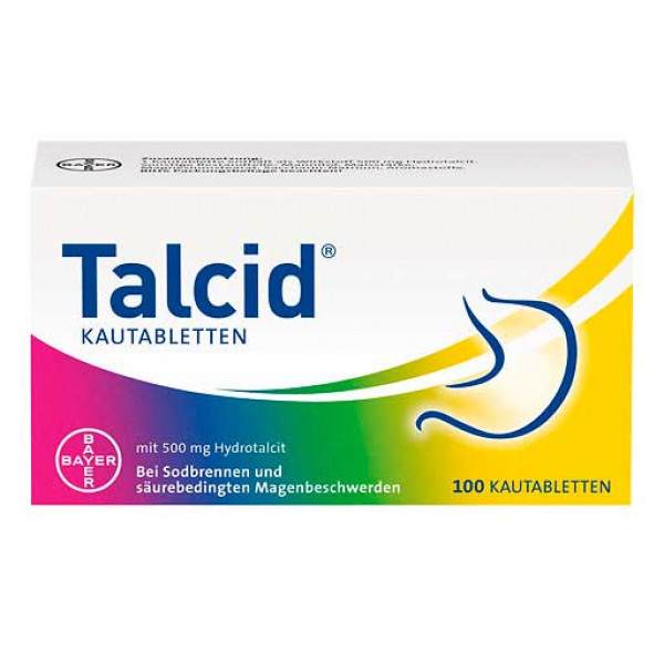 Жевательные таблетки от изжоги TALCID Kautabletten 100 шт Bayer Жевательные таблетки от изжоги TALCID Kautabletten 100 шт Bayer