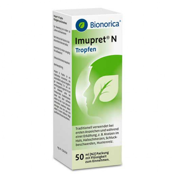 Капли из трав от простуды IMUPRET N Tropfen 50 мл Bionorica Капли из трав от простуды IMUPRET N Tropfen 50 мл Bionorica