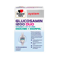 Капсулы для суставов с глюкозамином DOPPELHERZ Glucosamin 1200 Duo system Kombipackung 60 шт DoppelHerz