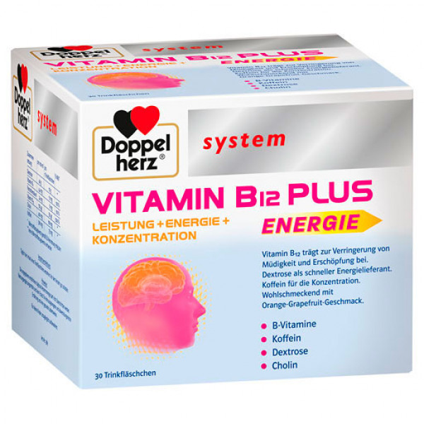 Витамин B12 Vitamin B12 Plus system 30 шт 25 мл питьевые бутылочки DoppelHerz Витамин B12 Vitamin B12 Plus system 30 шт 25 мл питьевые бутылочки DoppelHerz