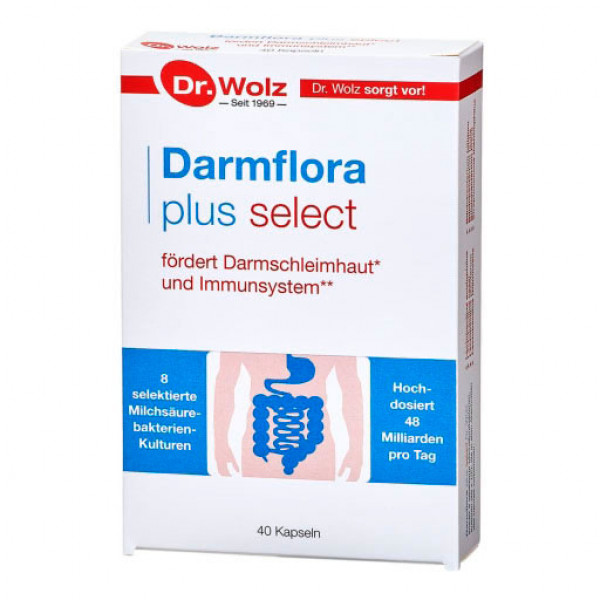 Капсулы для восстановления здоровой кишечной флоры DARMFLORA plus select Kapseln 40 шт Dr.Wolz Капсулы для восстановления здоровой кишечной флоры DARMFLORA plus select Kapseln 40 шт Dr.Wolz