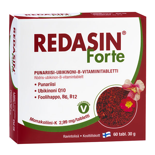 Витамины B12,B6,Q10 с красным рисом REDASIN forte 60 таблеток Hankintatukku Витамины B12,B6,Q10 с красным рисом REDASIN forte 60 таблеток Hankintatukku