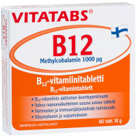Витамины Vitatabs B 12 метилкобаламин 1000 мкг 60 таблеток Hankintatukku