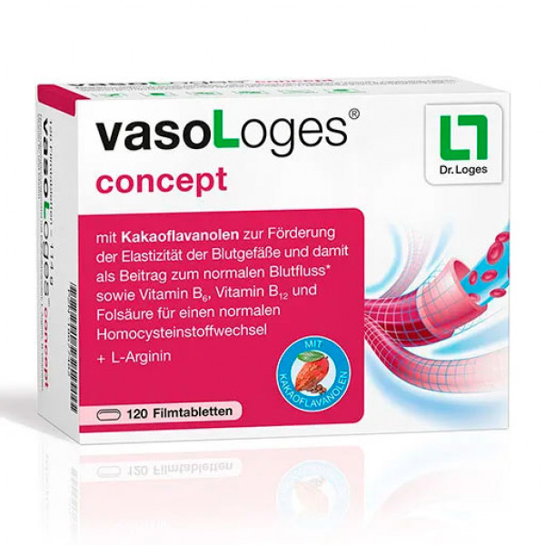 Таблетки для поддержания сосудистой системы VASOLOGES concept Filmtabletten 120 шт Loges Таблетки для поддержания сосудистой системы VASOLOGES concept Filmtabletten 120 шт Loges