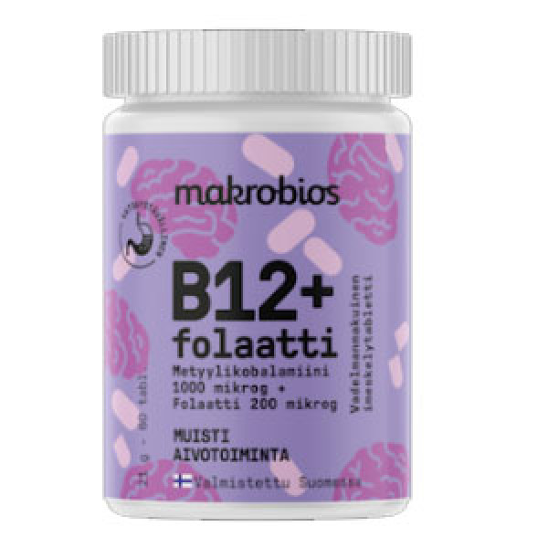 Витамин B12 1 мг + FOLATE фолиевая кислота 200 мкг 60 таблеток Makrobios Витамин B12 1 мг + FOLATE фолиевая кислота 200 мкг 60 таблеток Makrobios