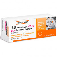 Таблетки болеутоляющие IBU-RATIOPHARM 400 mg akut Schmerztbl. Filmtabl. 50 шт RatioPharm