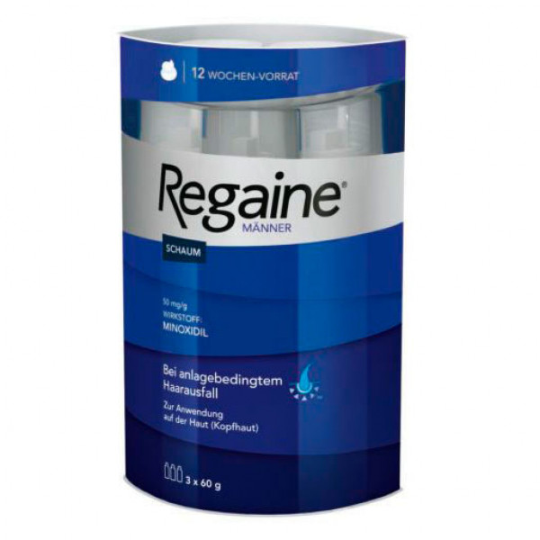 Пена для мужчин от выпадения волос REGAINE Männer Schaum 50 mg/g 3 X 60 мл REGAINE Пена для мужчин от выпадения волос REGAINE Männer Schaum 50 mg/g 3 X 60 мл REGAINE
