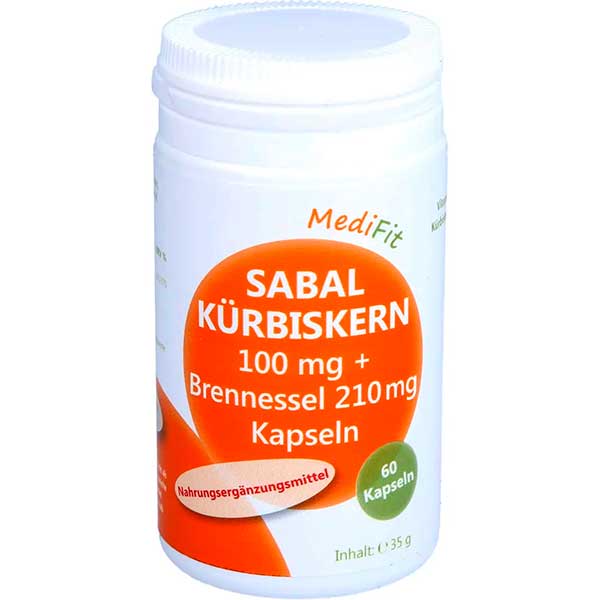SABAL KÜRBISKERN 100 mg+Brennnessel 210 mg Kapseln 60 шт SAMBUCOL SABAL KÜRBISKERN 100 mg+Brennnessel 210 mg Kapseln 60 шт SAMBUCOL