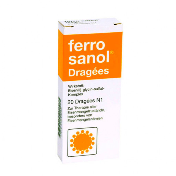 Таблетки при дефиците железа FERRO SANOL überzogene Tabletten 20 шт UCB Таблетки при дефиците железа FERRO SANOL überzogene Tabletten 20 шт UCB
