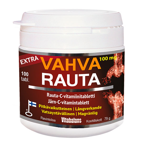 Витамины с железом Extra Vahva Rauta 100 mg 100 таблеток Vitabalans Витамины с железом Extra Vahva Rauta 100 mg 100 таблеток Vitabalans