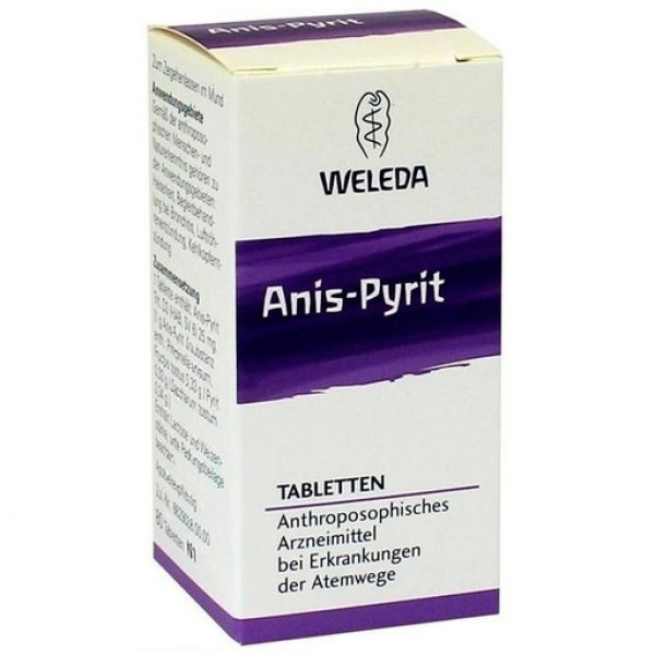 Лекарство от воспаления дыхательных путей ANIS PYRIT Tabletten 80 шт Weleda Лекарство от воспаления дыхательных путей ANIS PYRIT Tabletten 80 шт Weleda