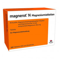 Таблетки для пополнения запасов магния MAGNEROT N Magnesiumtabletten 200 шт Worwag