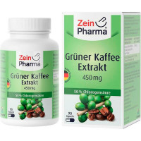 Капсулы с экстрактом зеленого кофе GRÜNER KAFFEE Extrakt 450 mg Kapseln 90 шт Zein Pharma