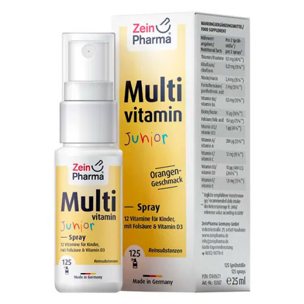 Мультивитамины спрей MULTIVITAMIN JUNIOR Spray 25 мл Zein Pharma Мультивитамины спрей MULTIVITAMIN JUNIOR Spray 25 мл Zein Pharma