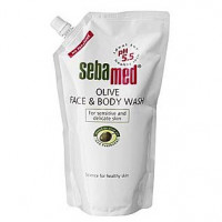 Жидкость для очистки лица и тела запаска OLIVE FACE & BODY WASH 1000 мл SebaMed